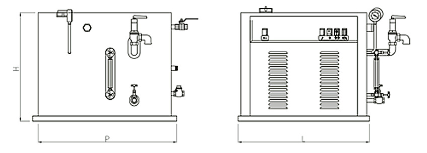 Διαστάσεις ηλεκτρικού ατμολέβητα FLASH