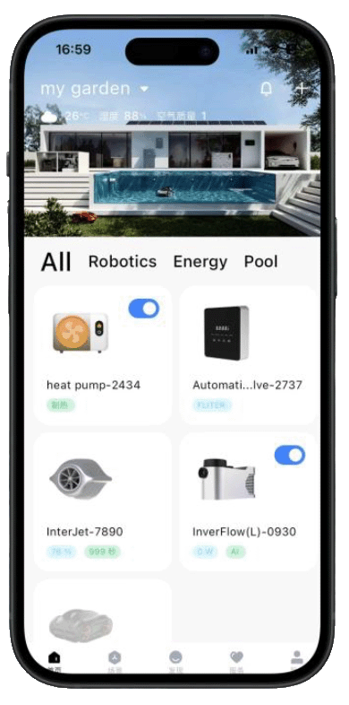 Εφαρμογή ελέγχου αντλίας θερμότητας R290 iGarden AIoT