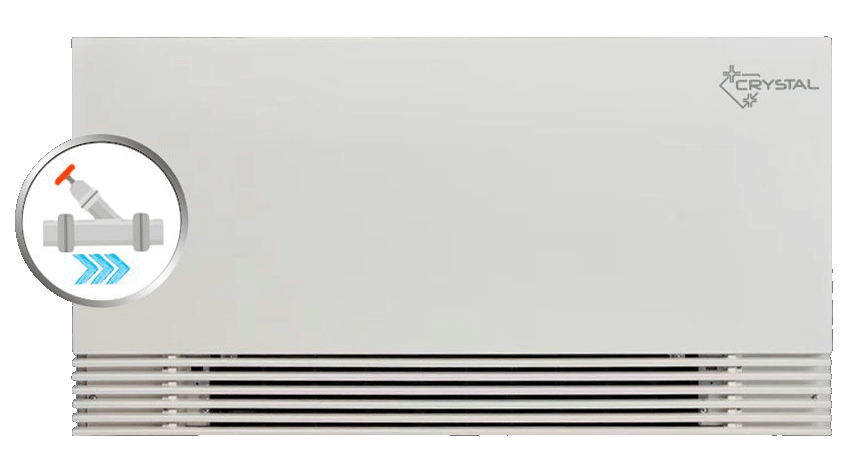 Fan coil Crystal SMART WiFi με αριστερή σύνδεση νερού