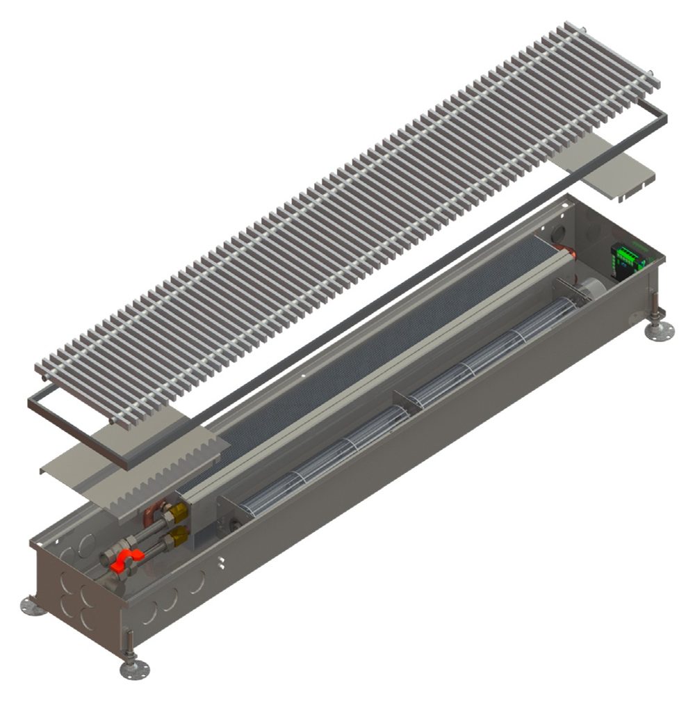 Χαμηλό ενδοδαπέδιο convector MINIB σειρά HT ύψους 90 mm