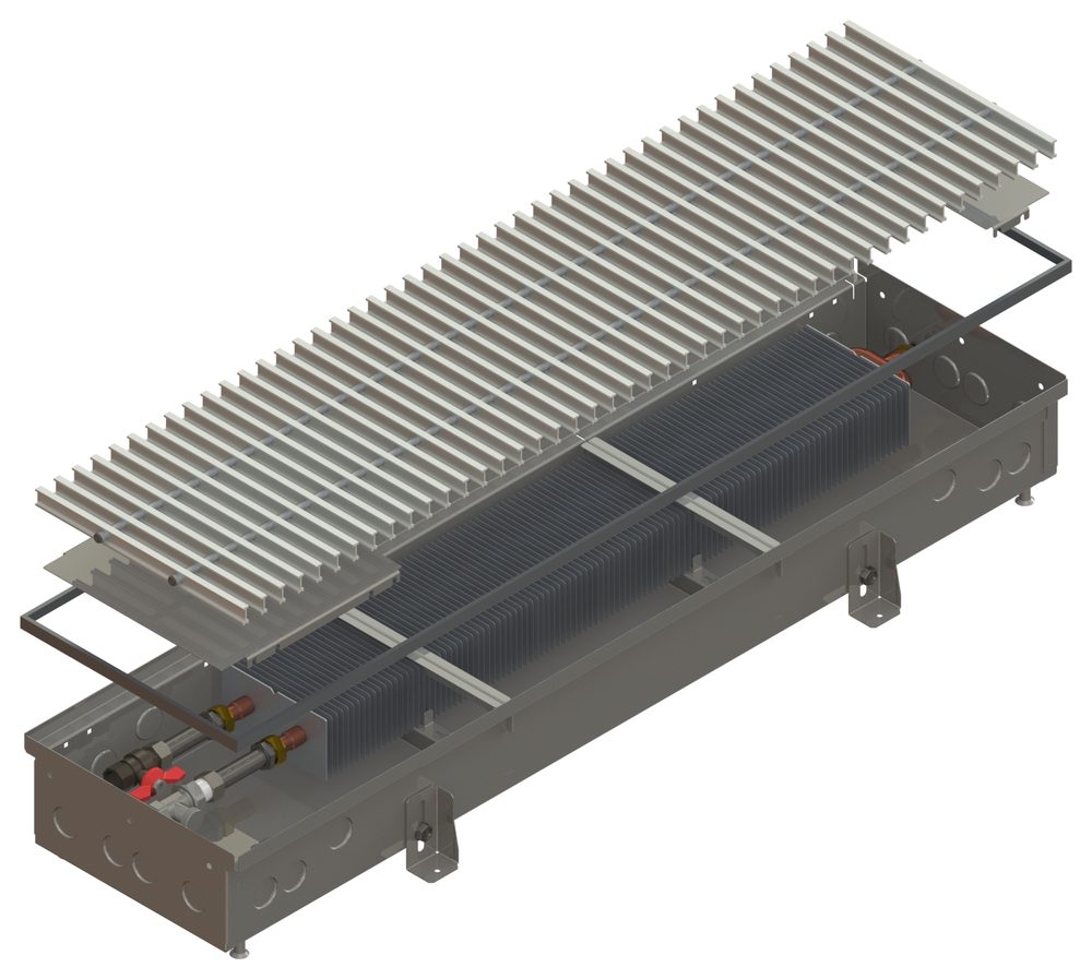 Ενδοδαπέδιο convector MINIB σειρά PB χωρίς ανεμιστήρα, φυσικής κυκλοφορίας